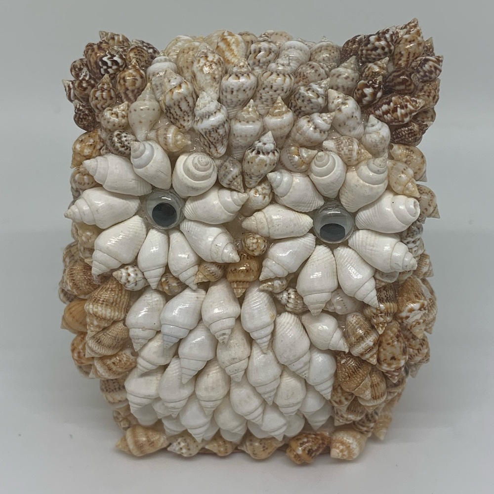 Handcrafted SEASHELL OWL!